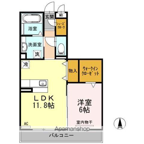 ホベンセドル(1LDK/2階)の間取り写真