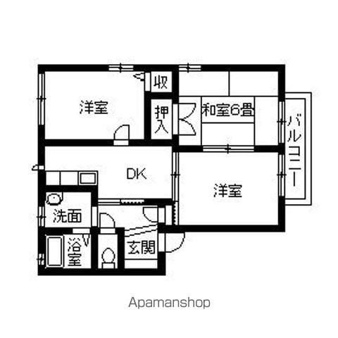 ソレイユ岡崎(3K/1階)の間取り写真