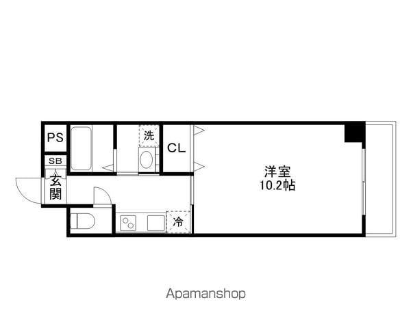 エリーフラッツ京町(1K/8階)の間取り写真