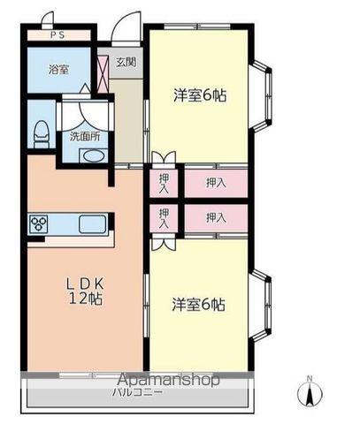 ジョイフル西藤(2LDK/2階)の間取り写真