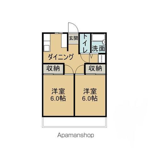 メゾンふじ(2DK/2階)の間取り写真