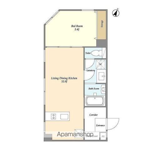 シェモア白金高輪(1LDK/2階)の間取り写真