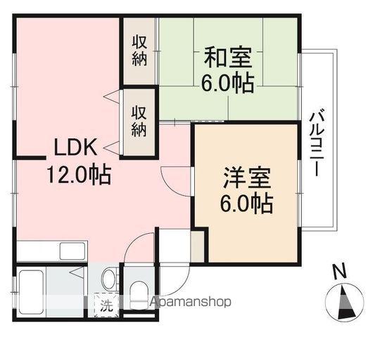 サンライフ・コーダ A・B・C・D棟(2LDK/1階)の間取り写真