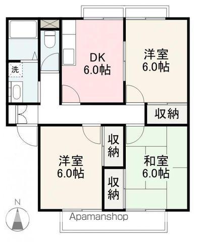 グランコートK A・B棟(3DK/1階)の間取り写真