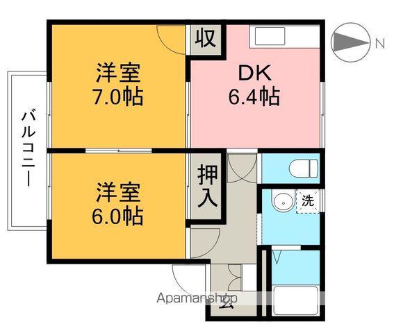 ラフォーレアパートA棟(2DK/2階)の間取り写真