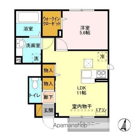 アルヴェアーレⅡ(1LDK/1階)の間取り写真