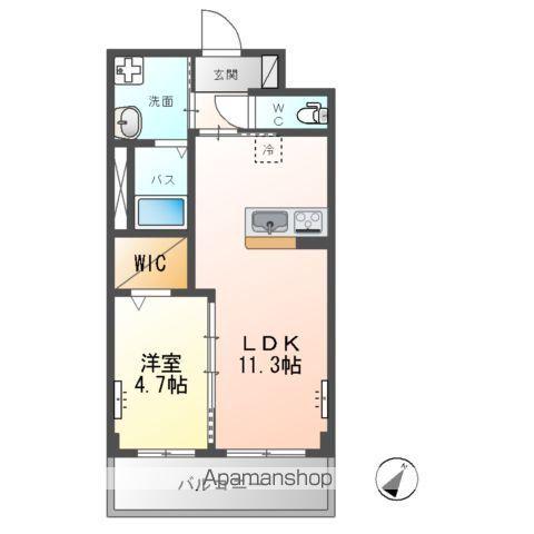 MOON STONE(1LDK/2階)の間取り写真