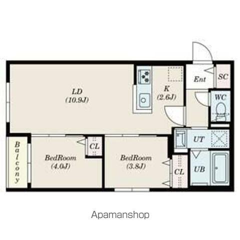 SーRESIDENCE南郷サウス(2LDK/2階)の間取り写真