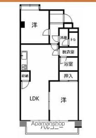 スカイマンション カニエ(2LDK/4階)の間取り写真