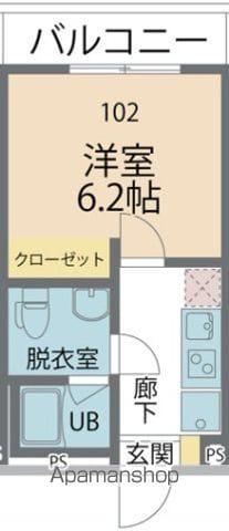 カインドネス横浜根岸(1K/1階)の間取り写真