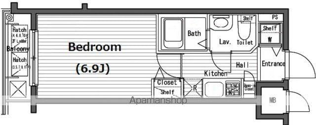 ガラ・シティ横浜西口(1K/9階)の間取り写真