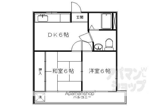 蔭山ビル(2DK/2階)の間取り写真