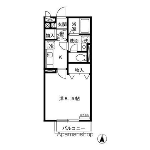 メゾン・ド・サラ(1K/2階)の間取り写真