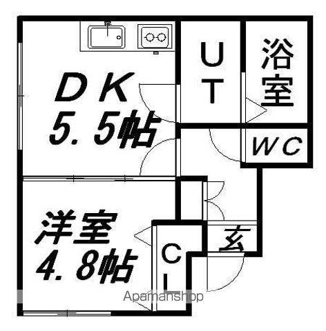 パークウェル豊平公園(1DK/3階)の間取り写真