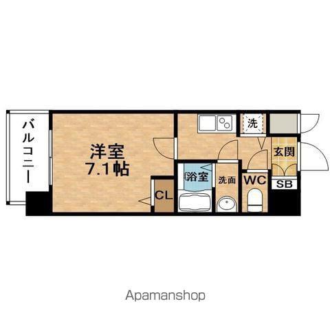 SRESIDENCETEMMAGRACIS(1K/3階)の間取り写真