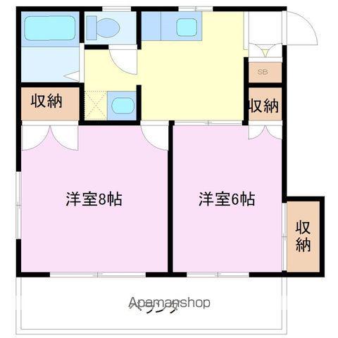 サンパレス(2DK/2階)の間取り写真