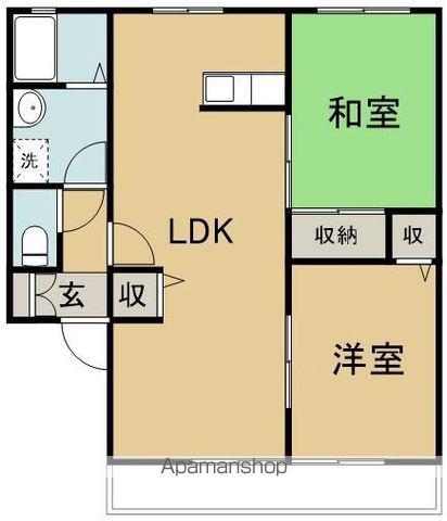 ローゼヒダカ(2LDK/2階)の間取り写真