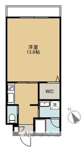 グランデ クレシタ 葵町(1K/4階)の間取り写真