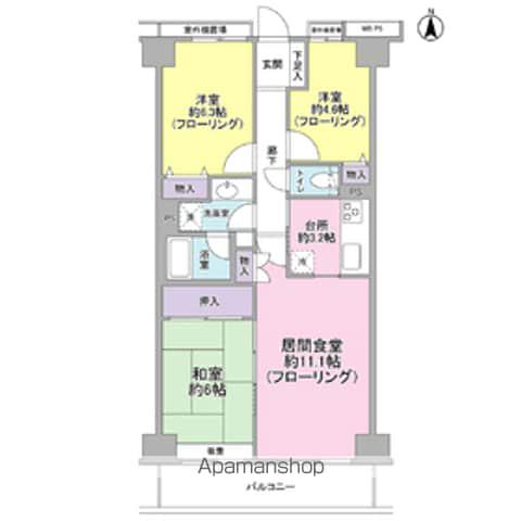 エステ・スクエア我孫子(3LDK/4階)の間取り写真