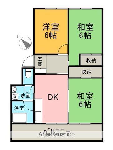 シャトーくろがね(3DK/2階)の間取り写真