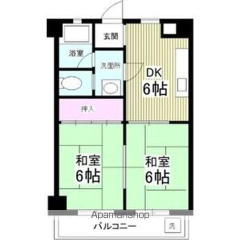 アルソリエート岐阜高砂(2DK/4階)の間取り写真