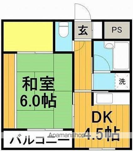 アベリアコート(1DK/2階)の間取り写真