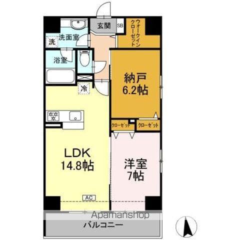 アロッジオ金剛(1LDK/4階)の間取り写真