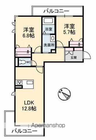 アル クレスト(2LDK/2階)の間取り写真
