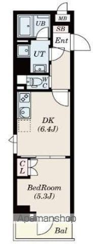 PASEO本所吾妻橋(1DK/3階)の間取り写真