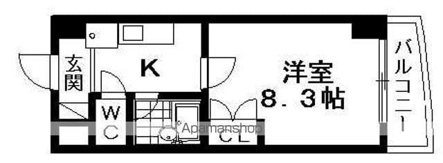 コンフォート太陽(1K/4階)の間取り写真