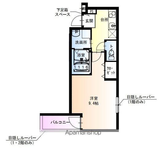 フジパレス羽衣(1K/1階)の間取り写真