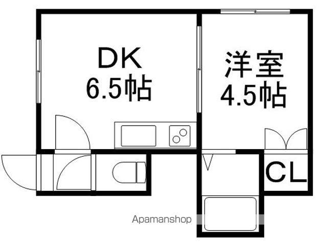 グランドール八軒B(1DK/1階)の間取り写真