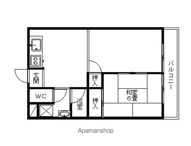 川崎マンション弐番館(1LDK/3階)の間取り写真