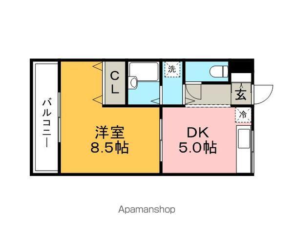 モンシェリ(1DK/3階)の間取り写真