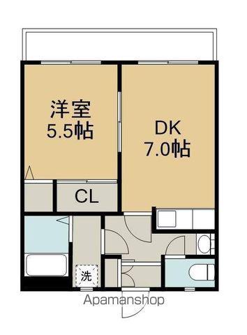 エトワール富士見(1DK/2階)の間取り写真