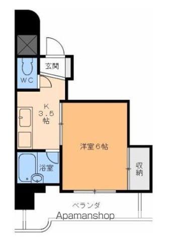 ニューあかし(1K/2階)の間取り写真