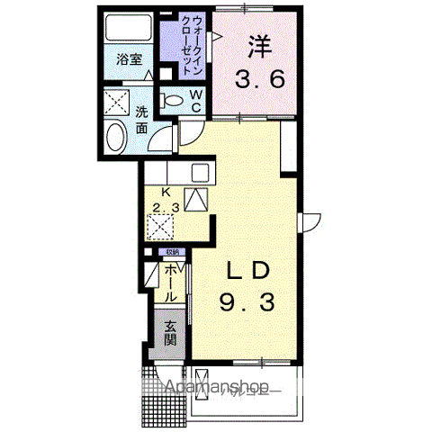 フィオリーレⅧ(1LDK/1階)の間取り写真