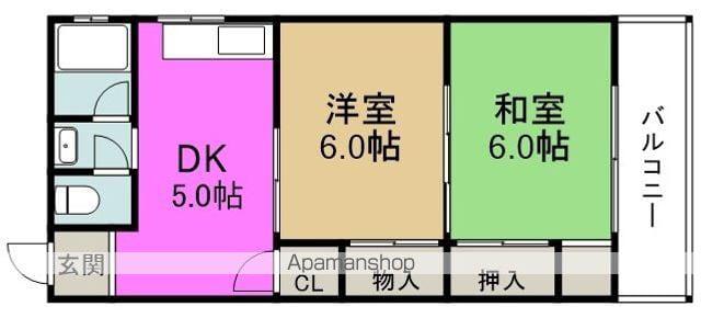長岡マンション(2DK/3階)の間取り写真