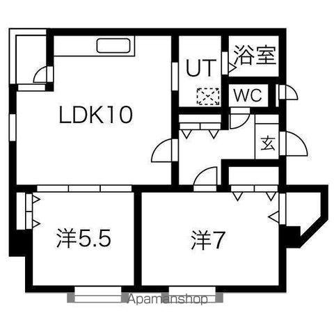グランドヒルKIYOTA(2LDK/3階)の間取り写真