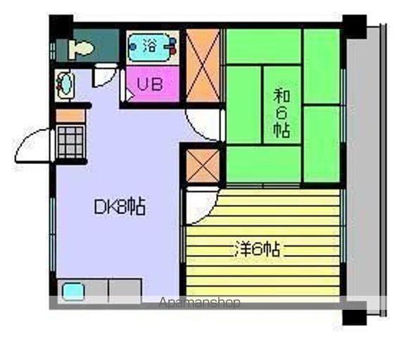 ハイツ南松山(2DK/4階)の間取り写真
