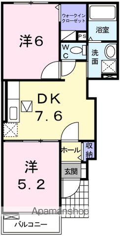 メゾンブリーズⅠ(2DK/1階)の間取り写真