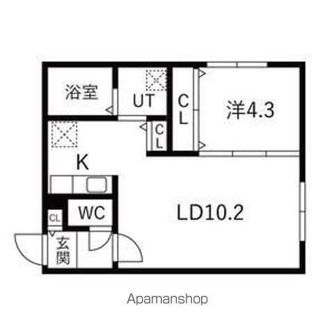 HERO YAMAHANA2(1LDK/3階)の間取り写真