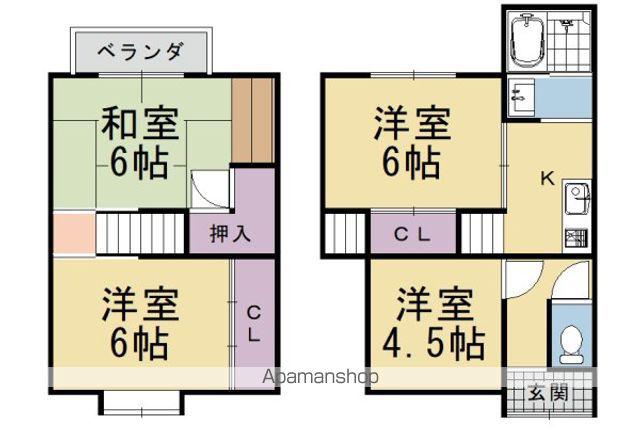 阪急電鉄京都線 洛西口駅 徒歩6分 2階建 築54年(4K)の間取り写真
