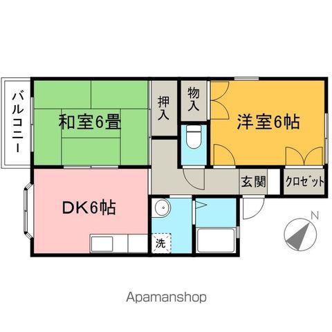 サニーハイツ(2DK/2階)の間取り写真