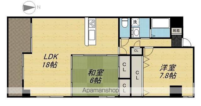 P&Cビルディングパークサイド(2LDK/6階)の間取り写真