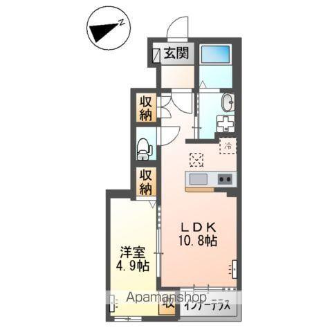 NIRVANAⅢ取手(1LDK/1階)の間取り写真