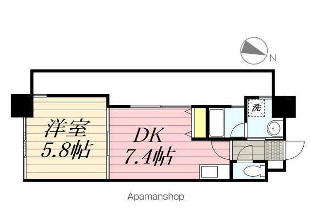 リード中央町(1DK/8階)の間取り写真
