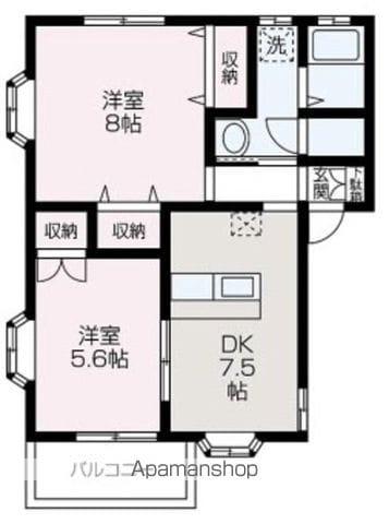 レジデンス高根A棟(2DK/2階)の間取り写真