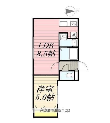 リバーサウス菊水Ⅱ(1LDK/1階)の間取り写真