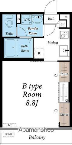 リブリ・マロングラッセ(1K/2階)の間取り写真